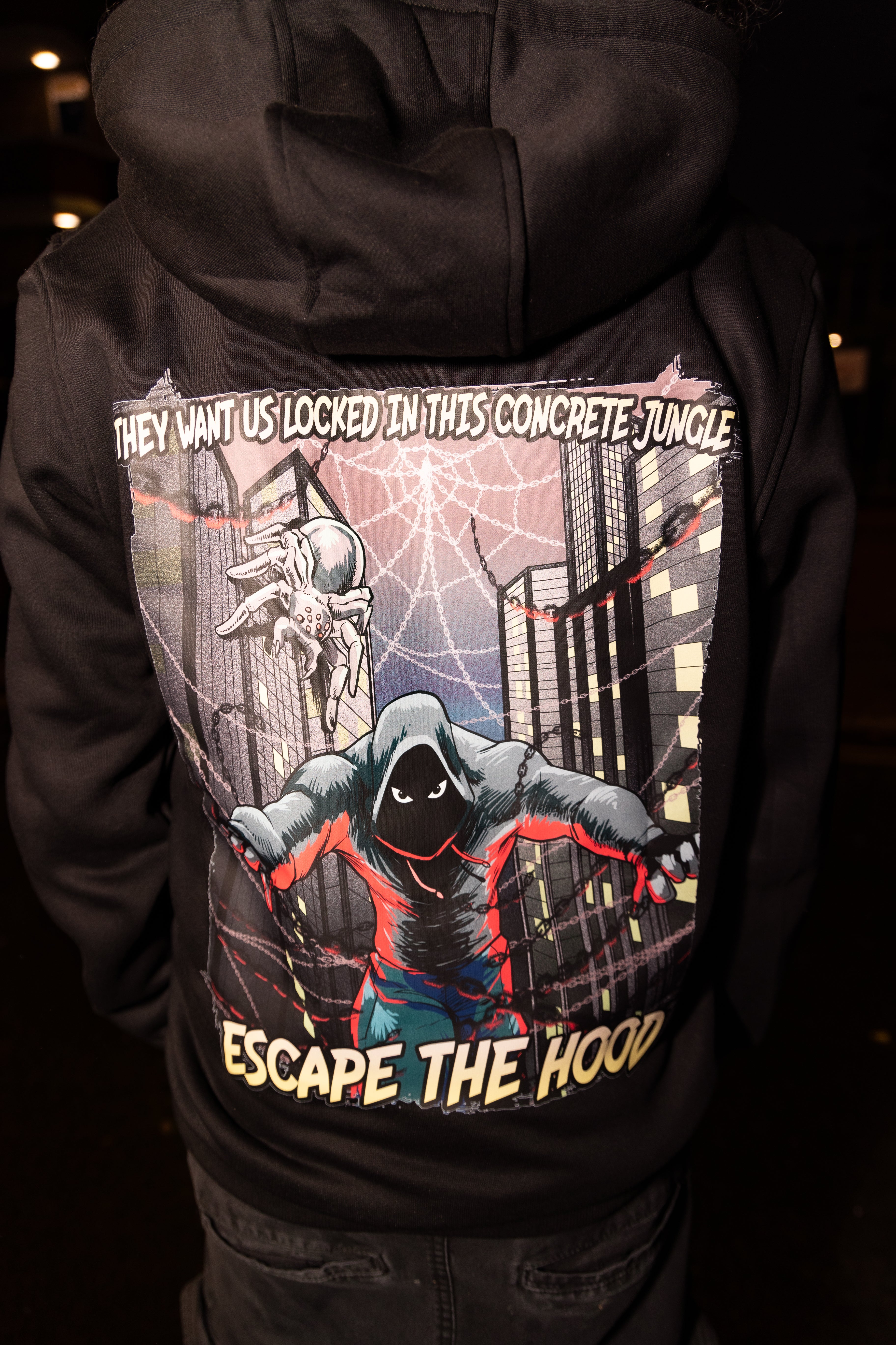 Concrete Jungle: Tarantula’s Trap Hoodie