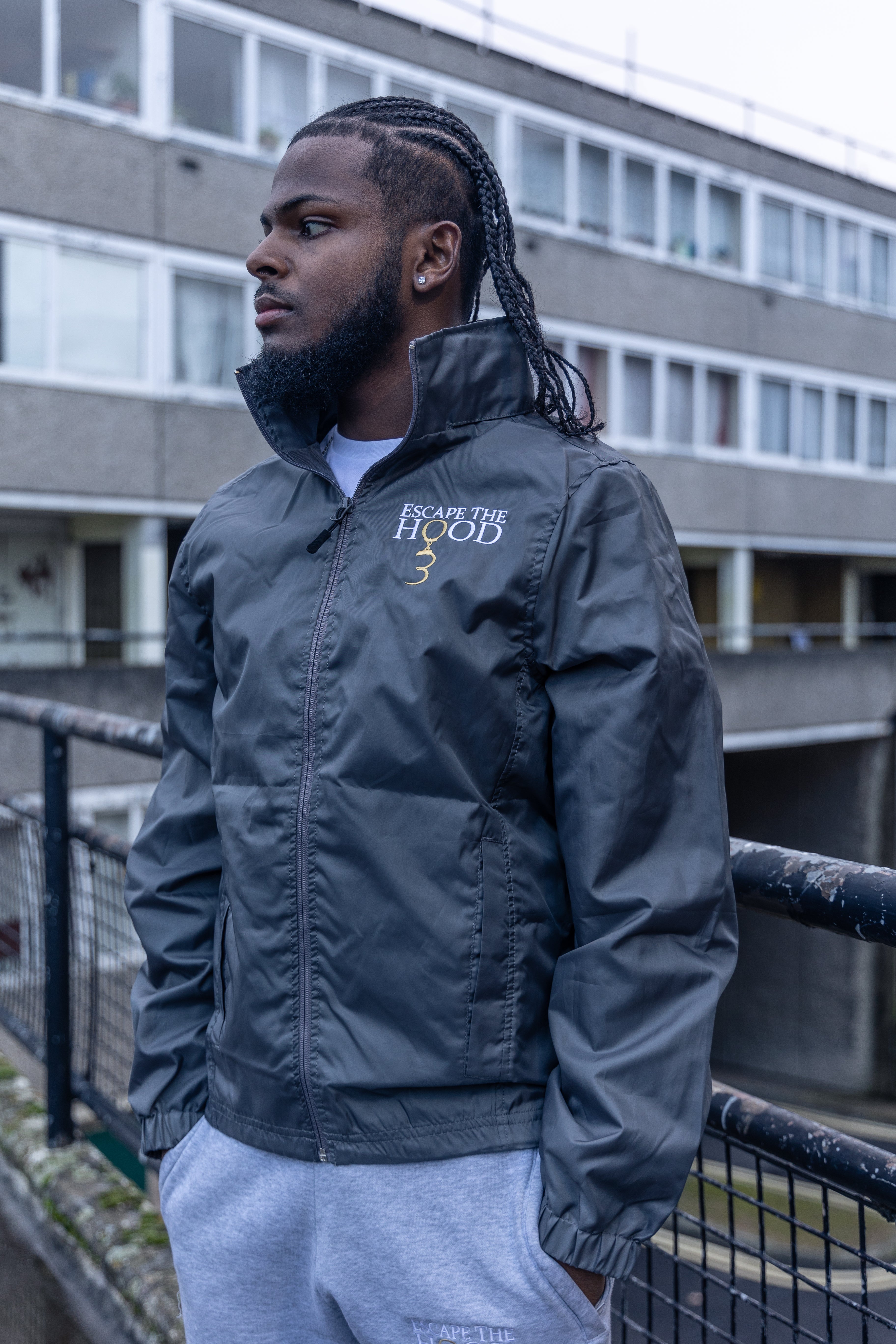 Grey Urban Flight Windbreaker