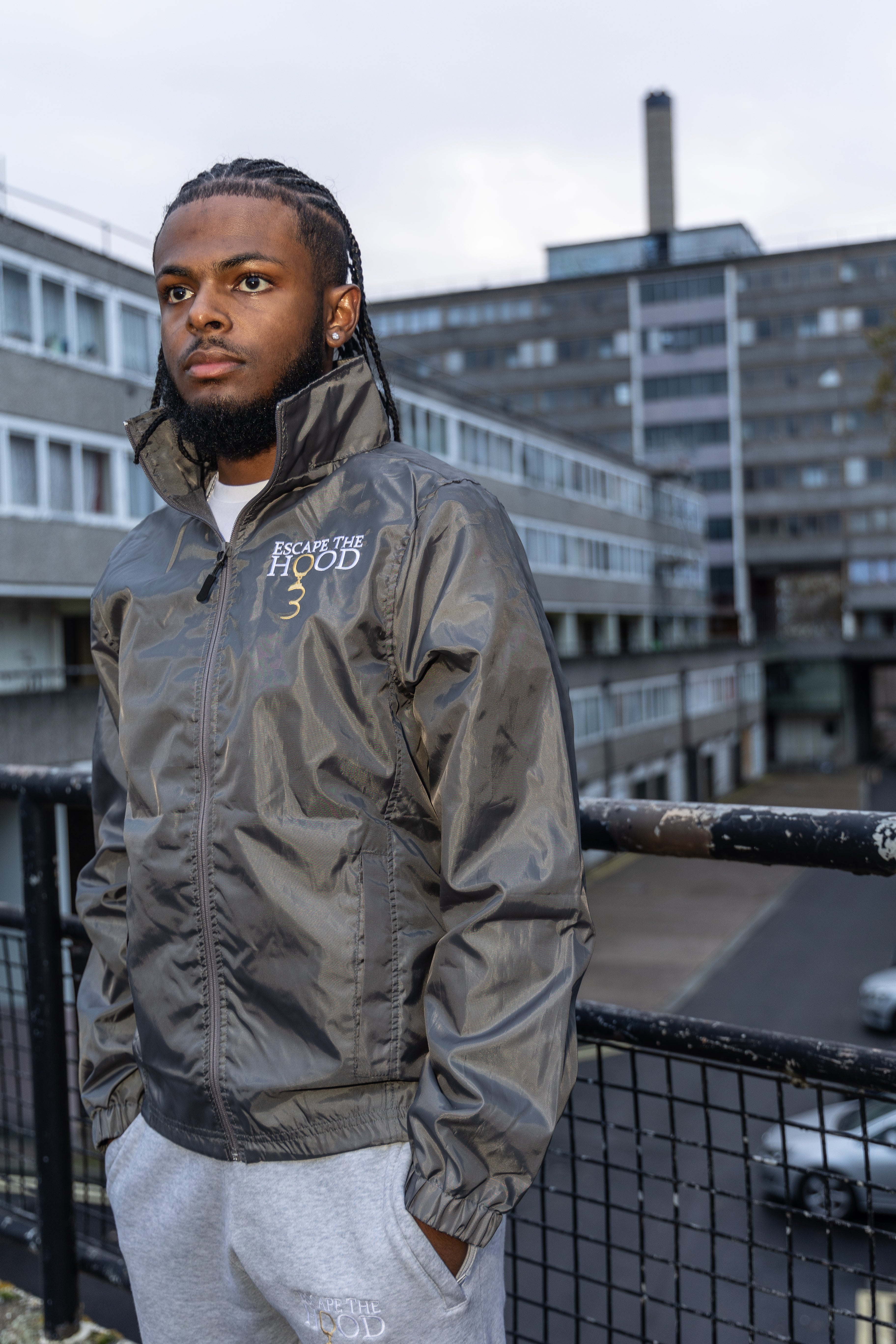 Grey Urban Flight Windbreaker