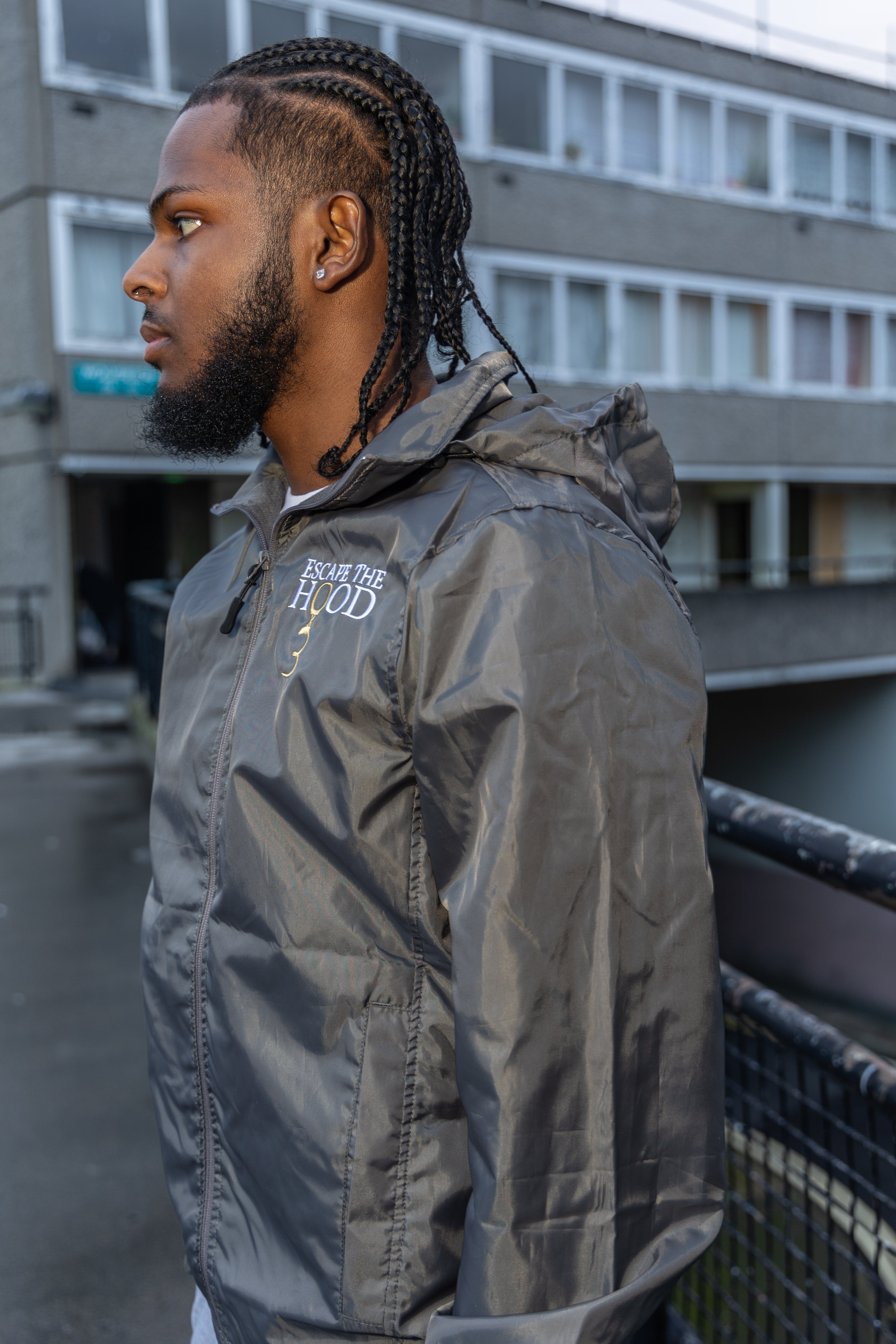Grey Urban Flight Windbreaker