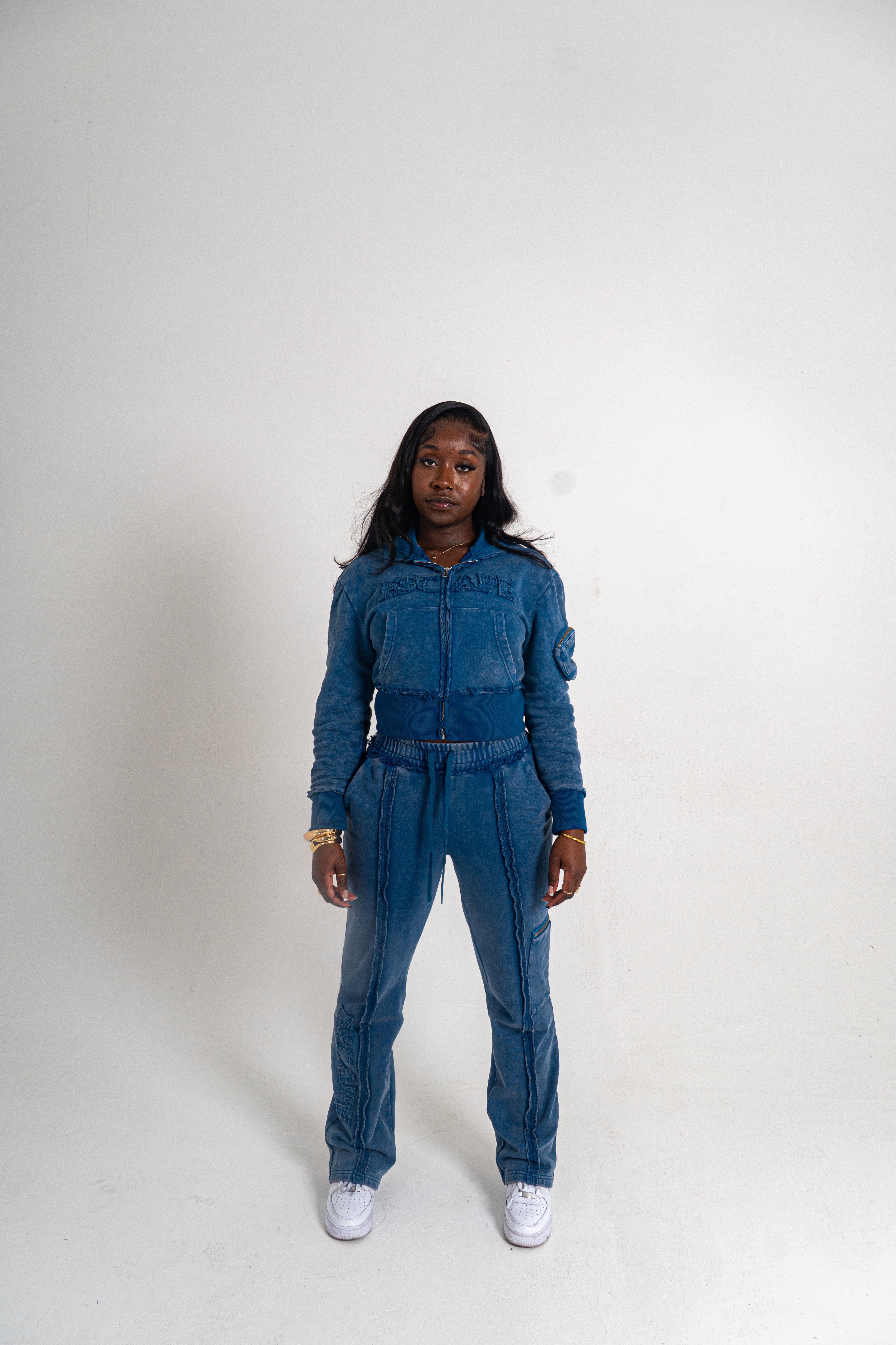 Cropped Storm Blue Breakthrough Tracksuit