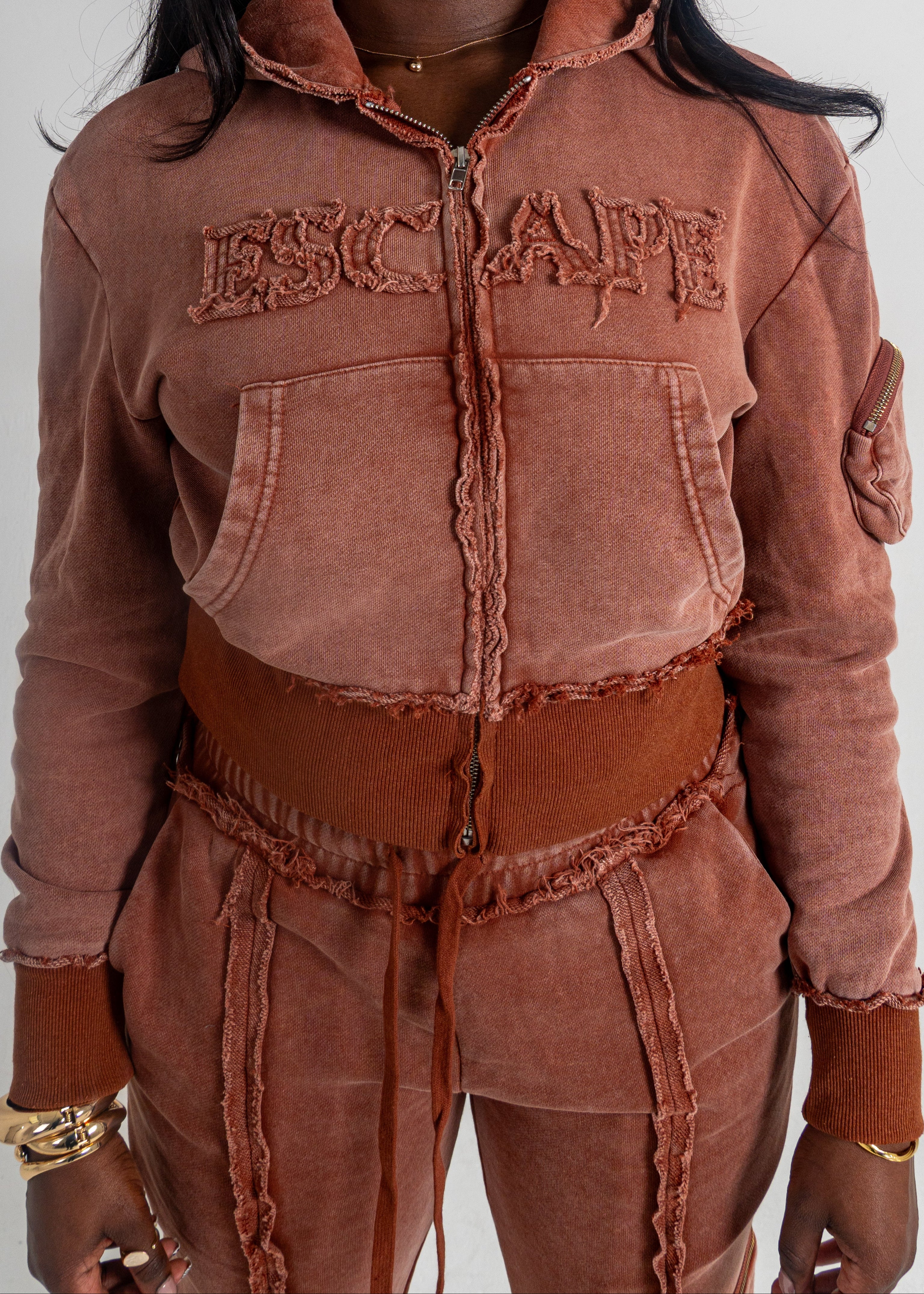 Cropped Burnt Rust Breakthrough Tracksuit