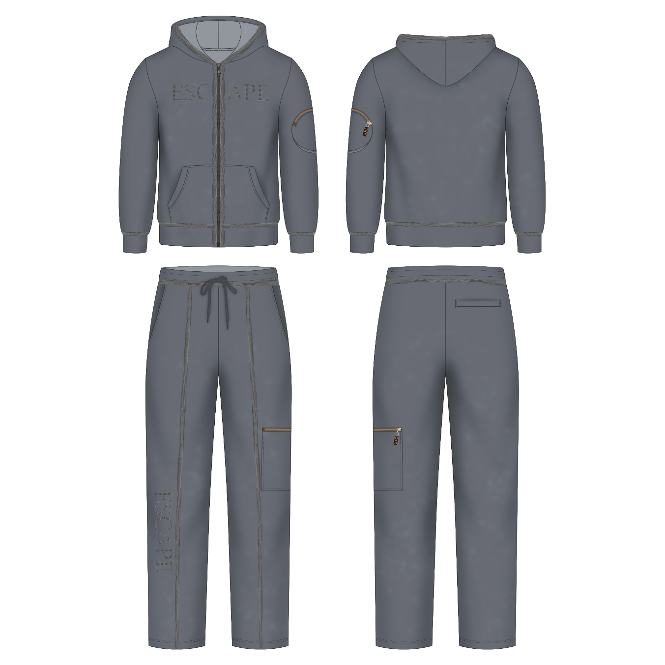 *PRE-ORDER* Grey Acid Wash Distressed Tracksuit