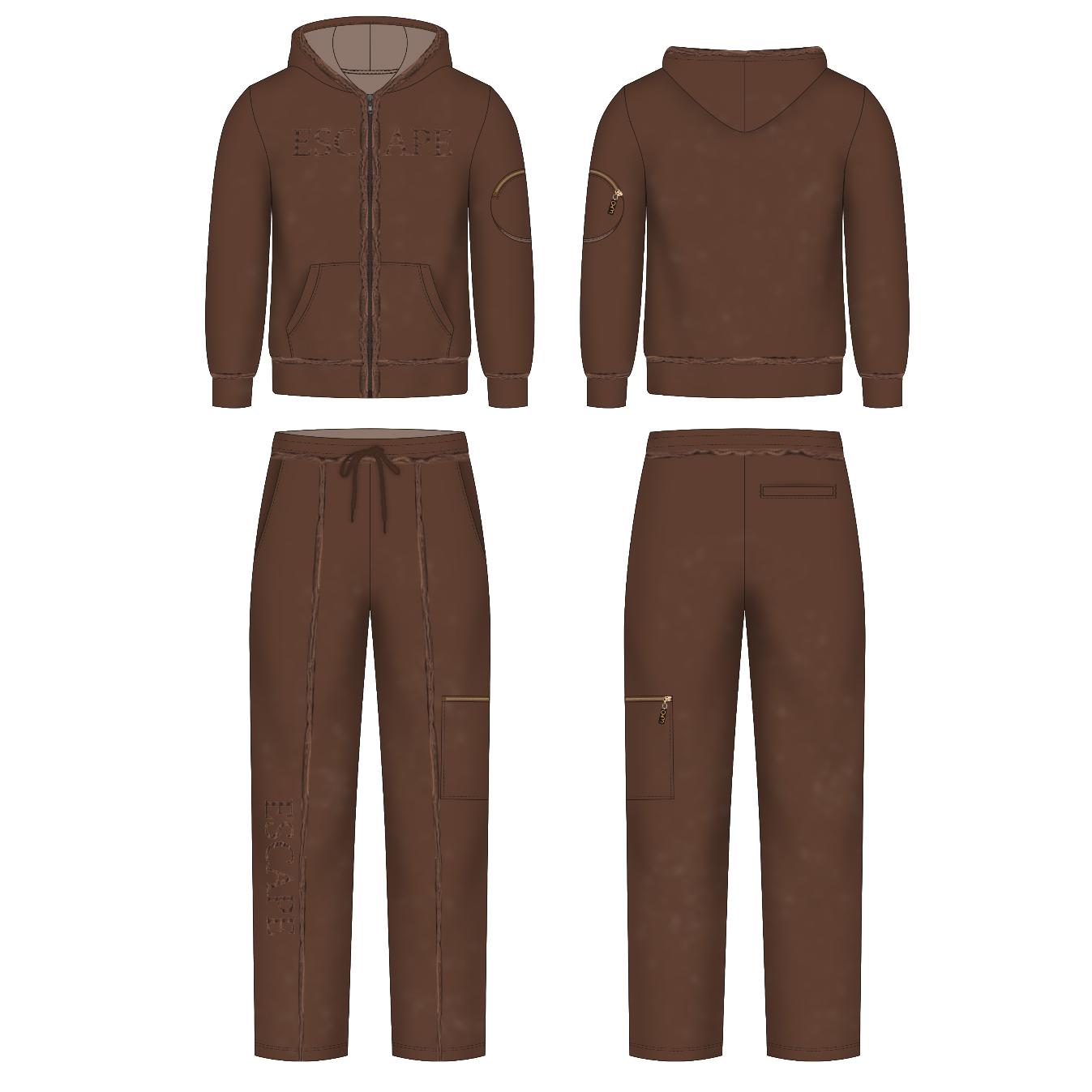 *PRE-ORDER* Brown Acid Wash Distressed Tracksuit