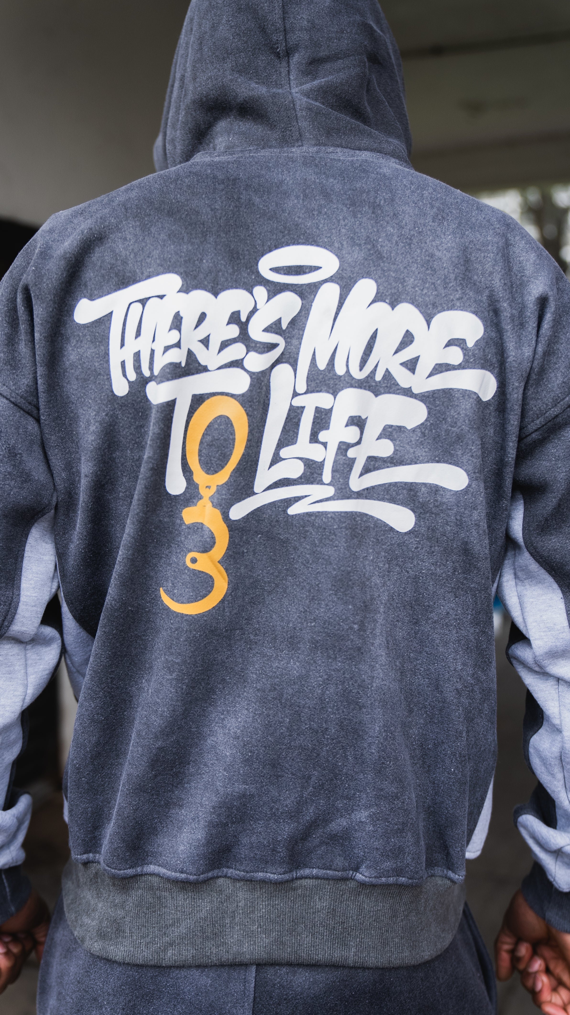 Acid Wash Grey Flared 'More To Life' Tracksuit