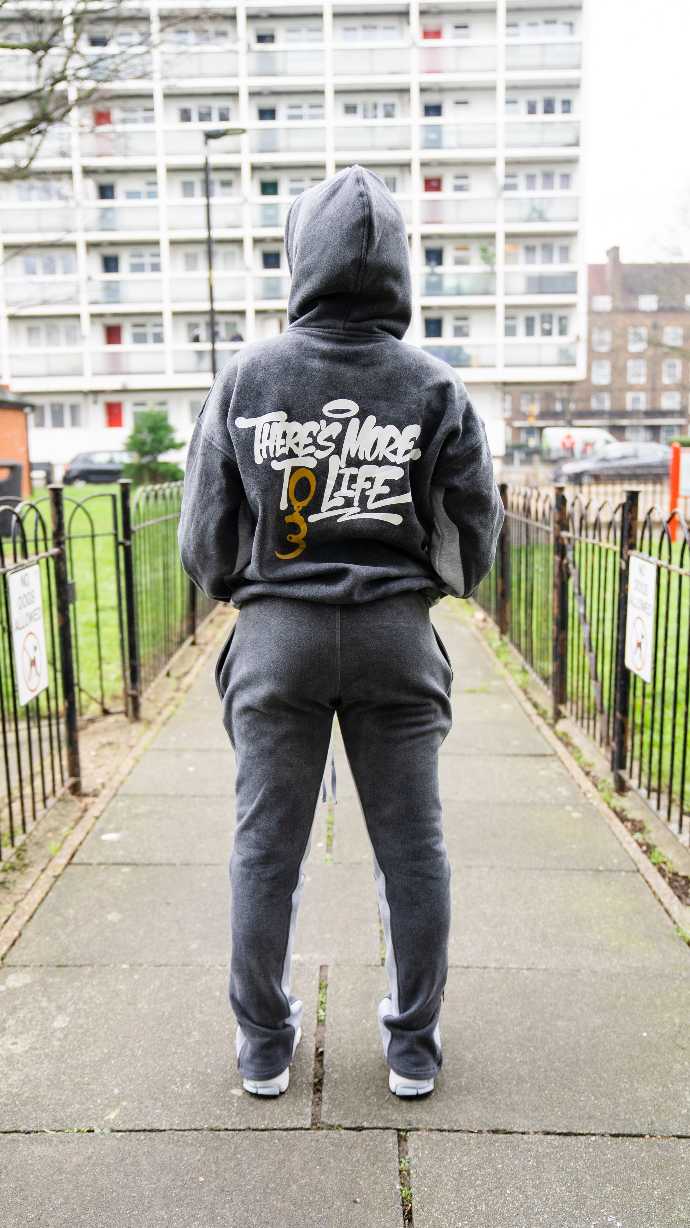Acid Wash Grey Flared 'More To Life' Tracksuit