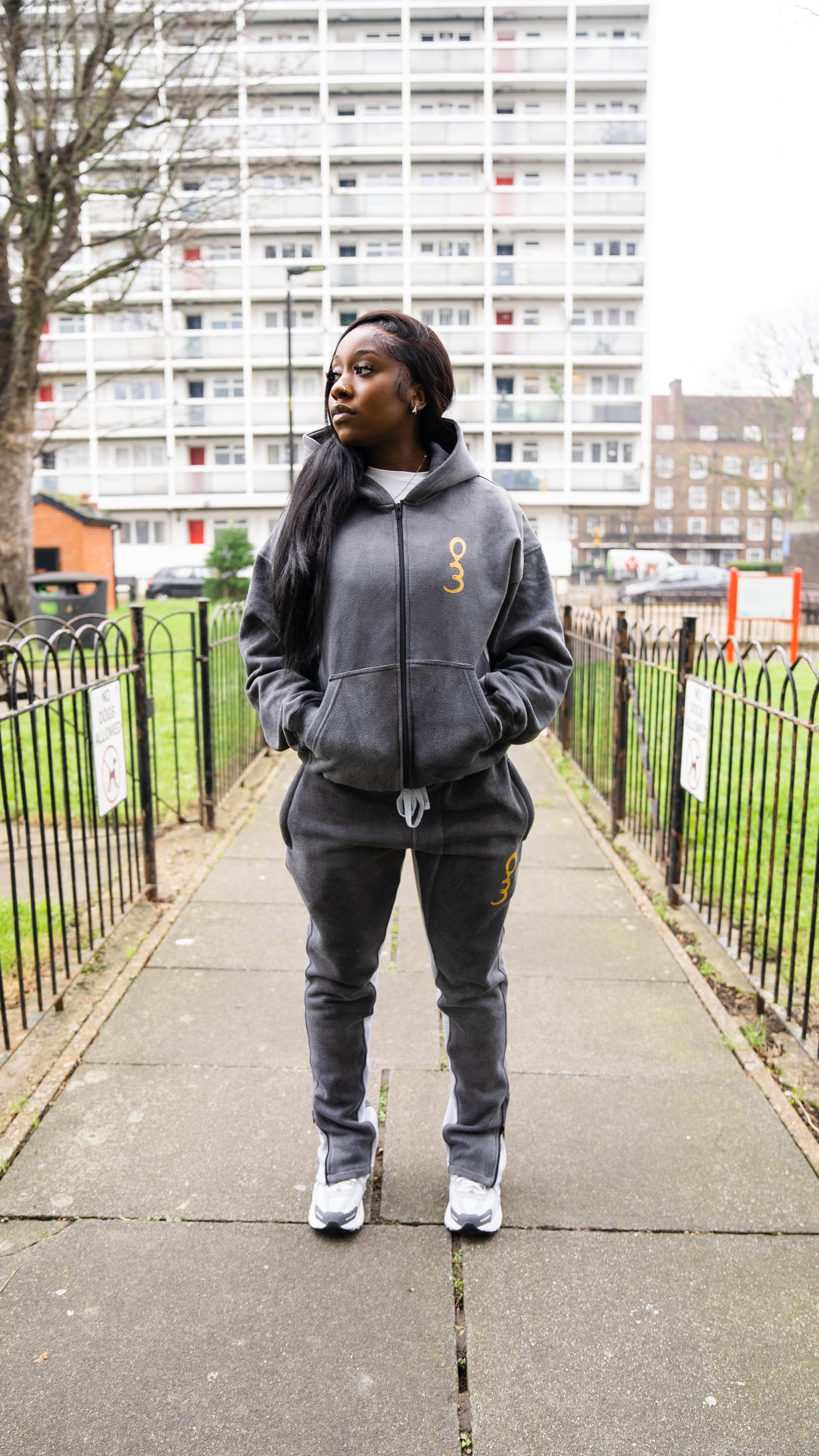 Acid Wash Grey Flared 'More To Life' Tracksuit