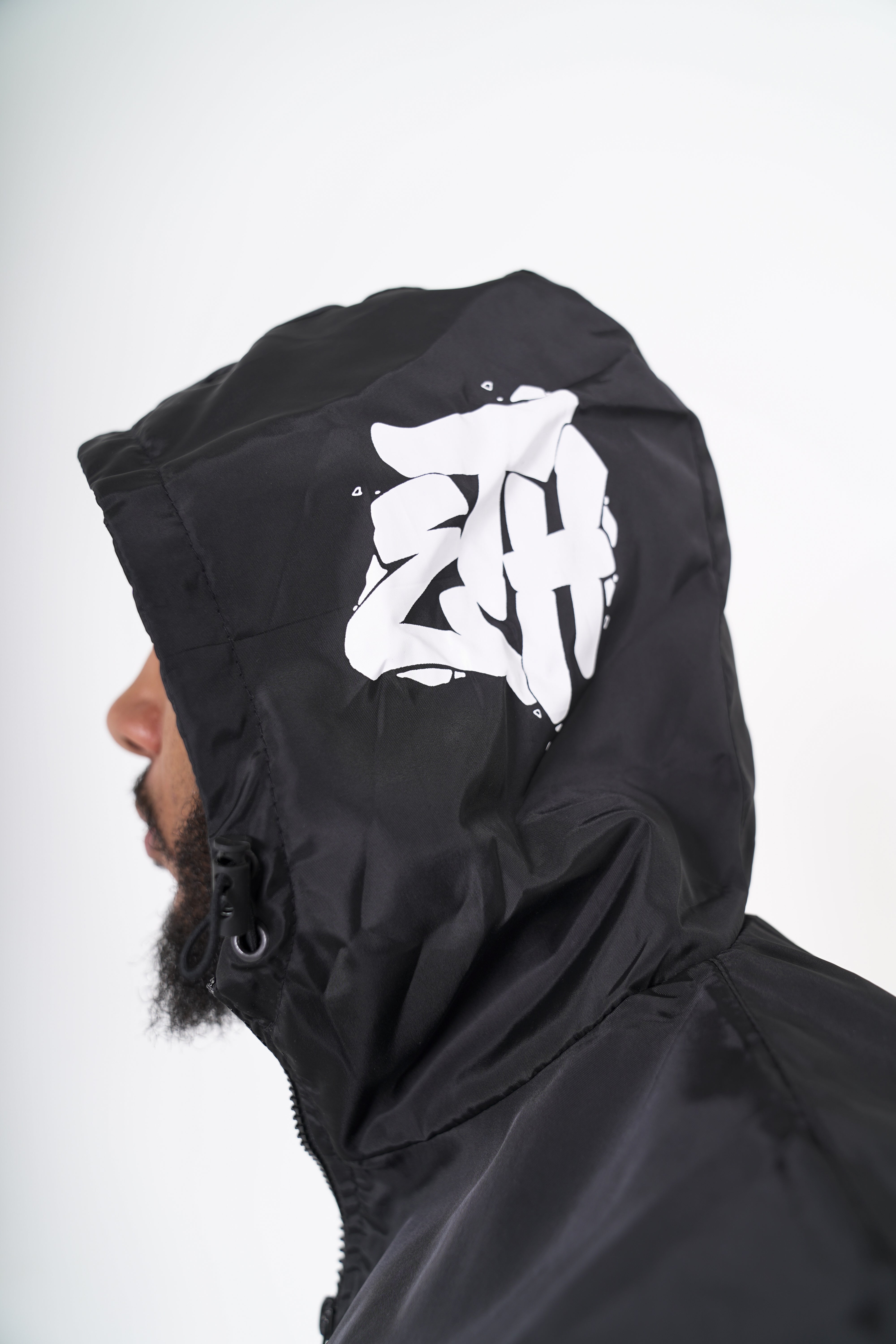 Jet Black 'Deep Thoughts' Windbreaker