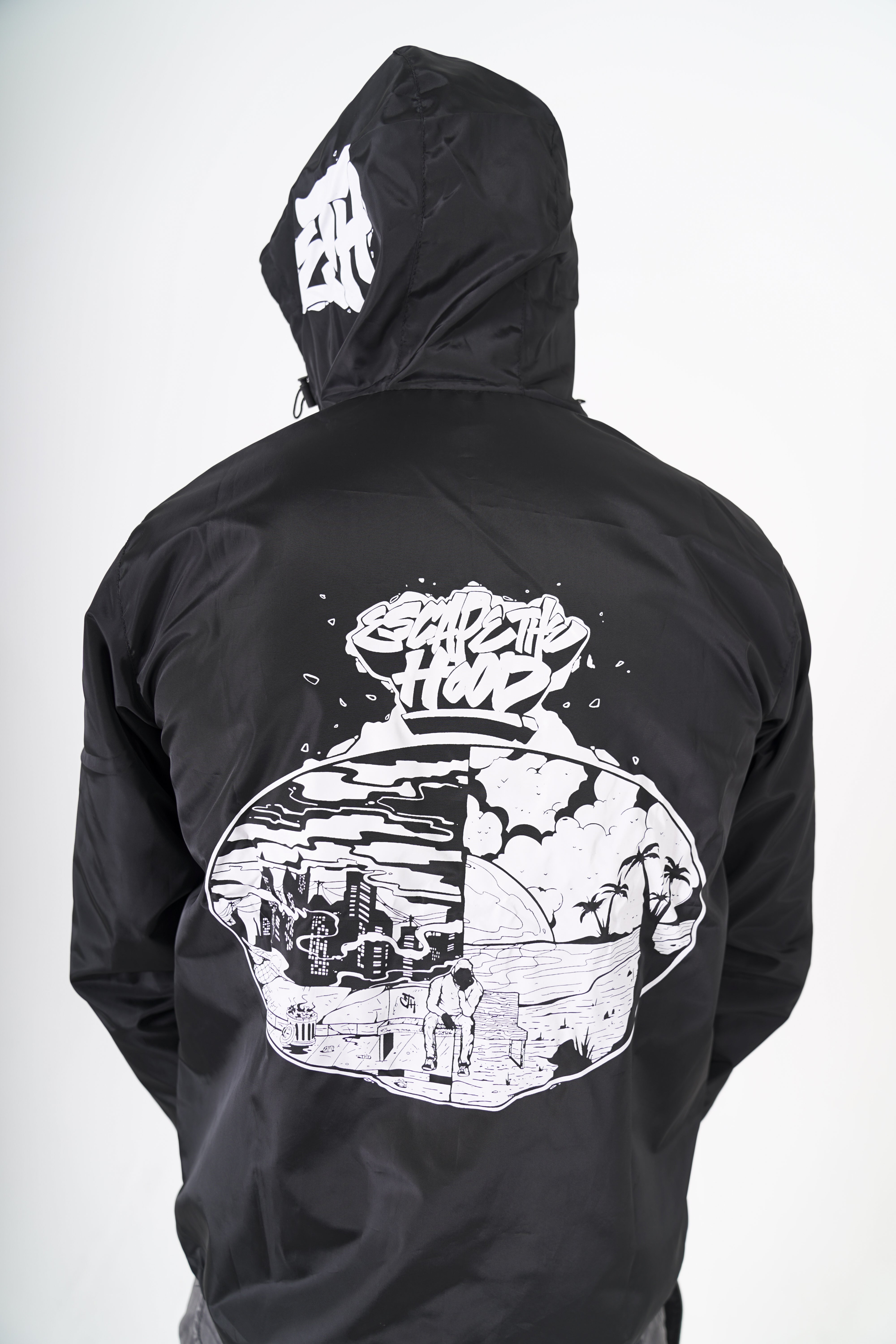 Jet Black 'Deep Thoughts' Windbreaker