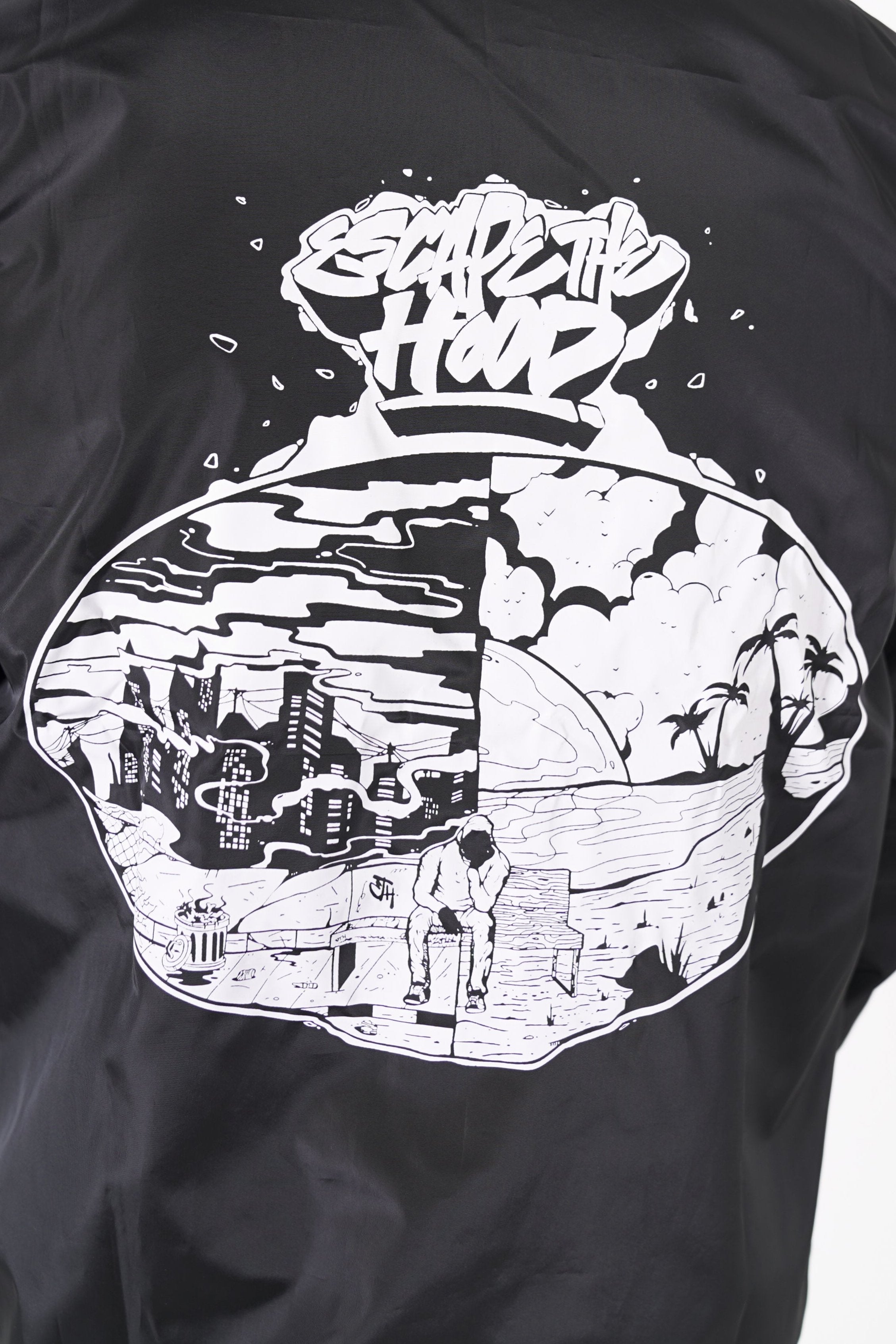 Jet Black 'Deep Thoughts' Windbreaker