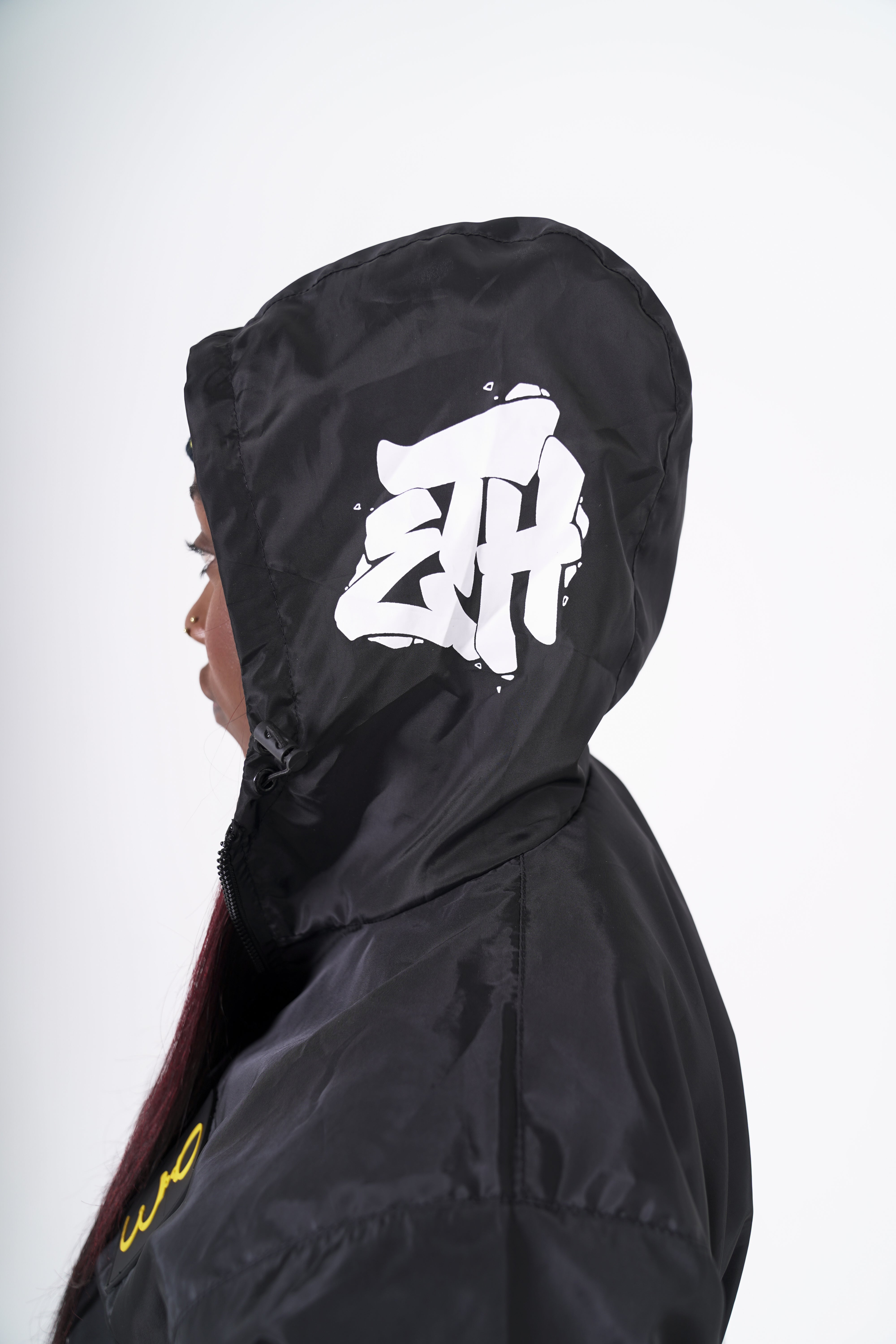 Jet Black 'Deep Thoughts' Windbreaker