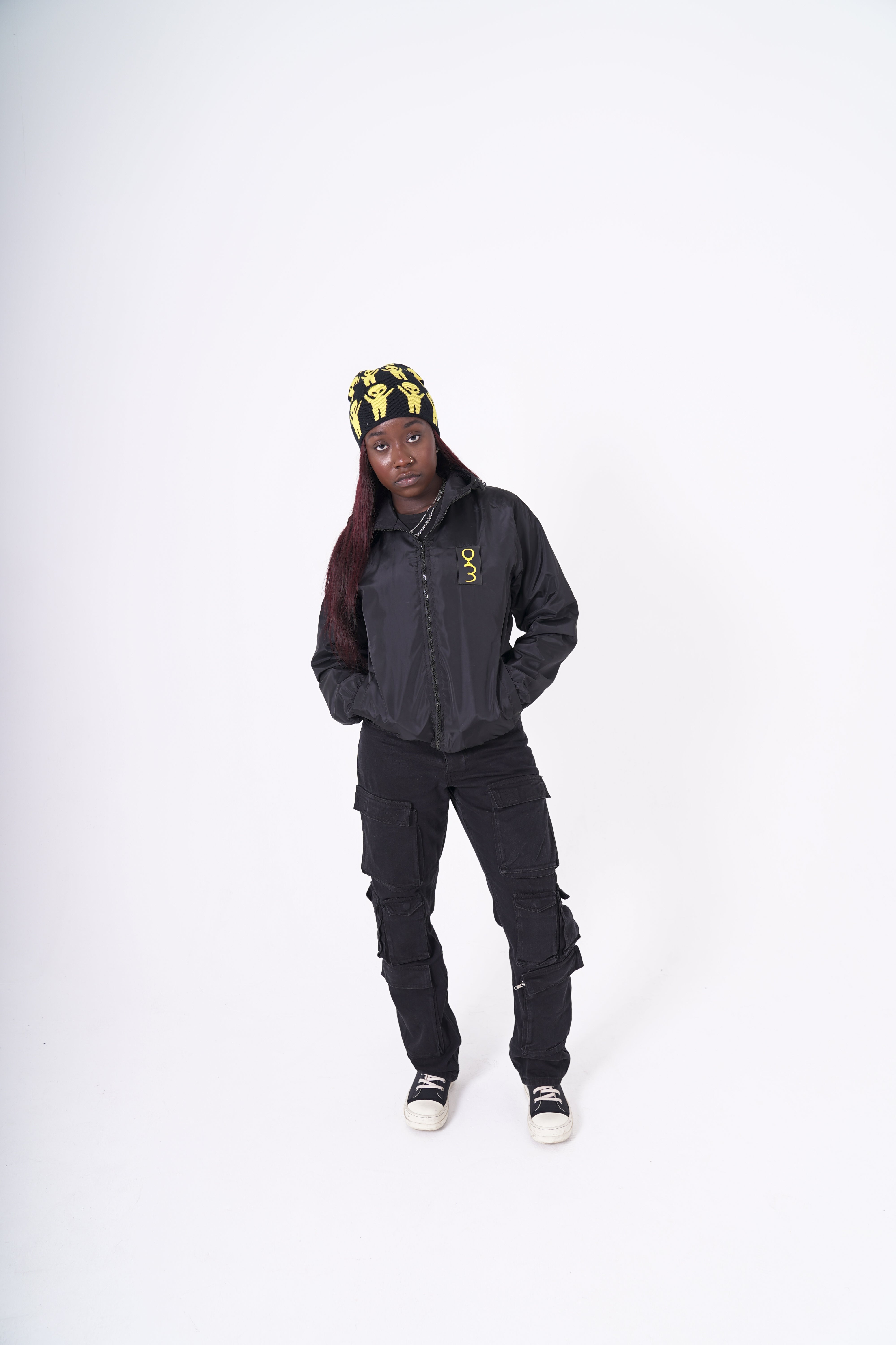 Jet Black 'Deep Thoughts' Windbreaker