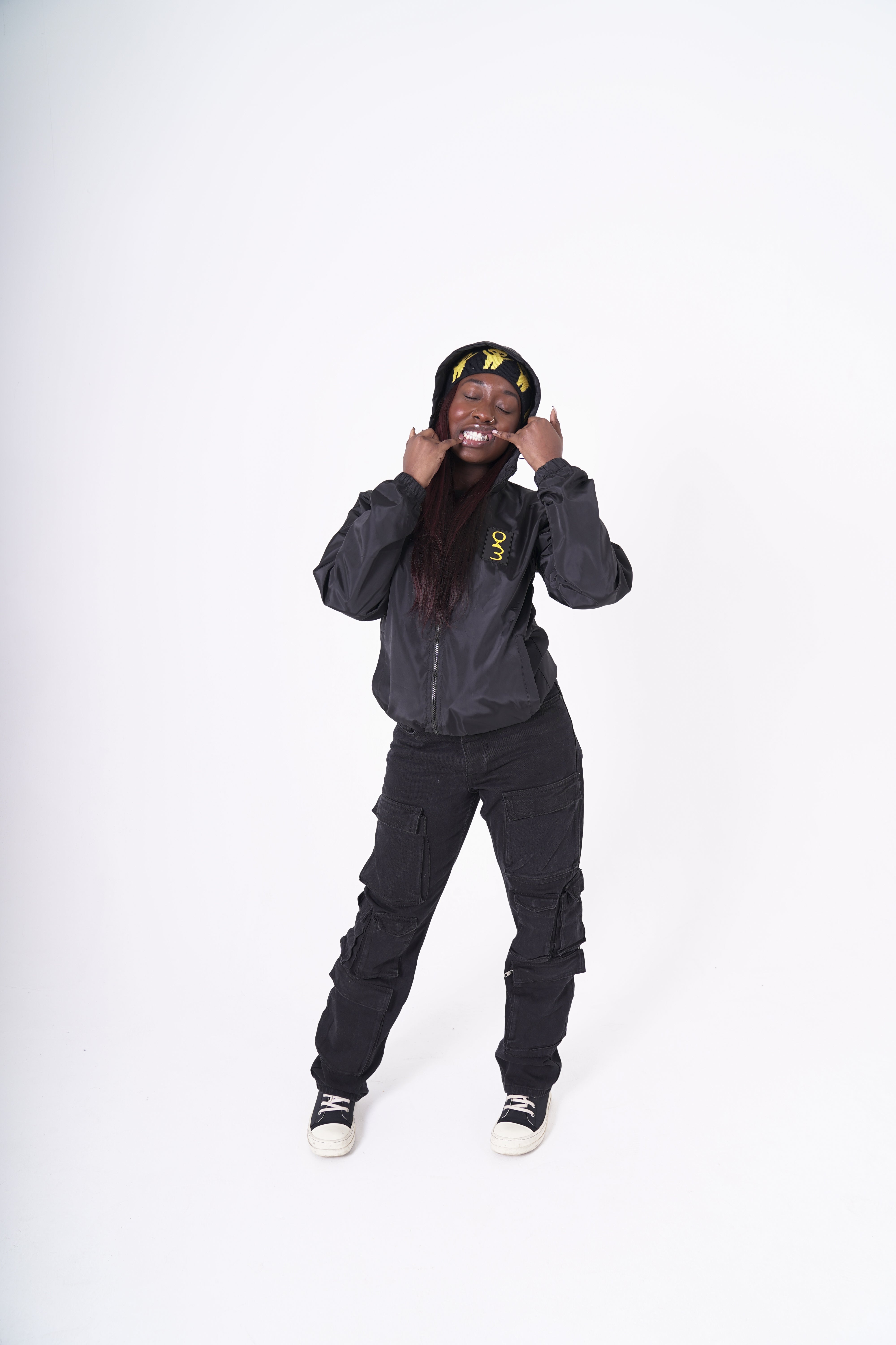 Jet Black 'Deep Thoughts' Windbreaker