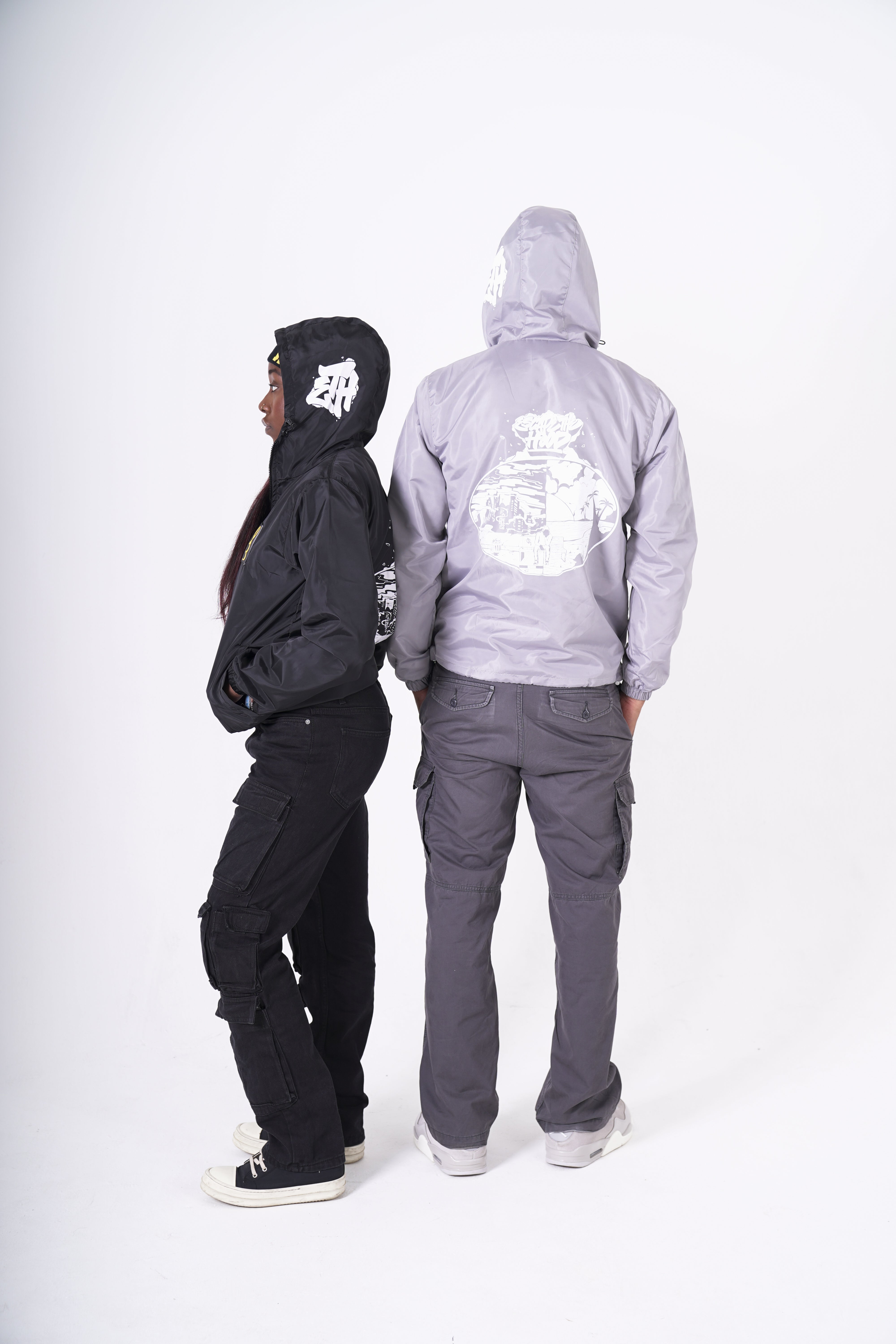 Jet Black 'Deep Thoughts' Windbreaker