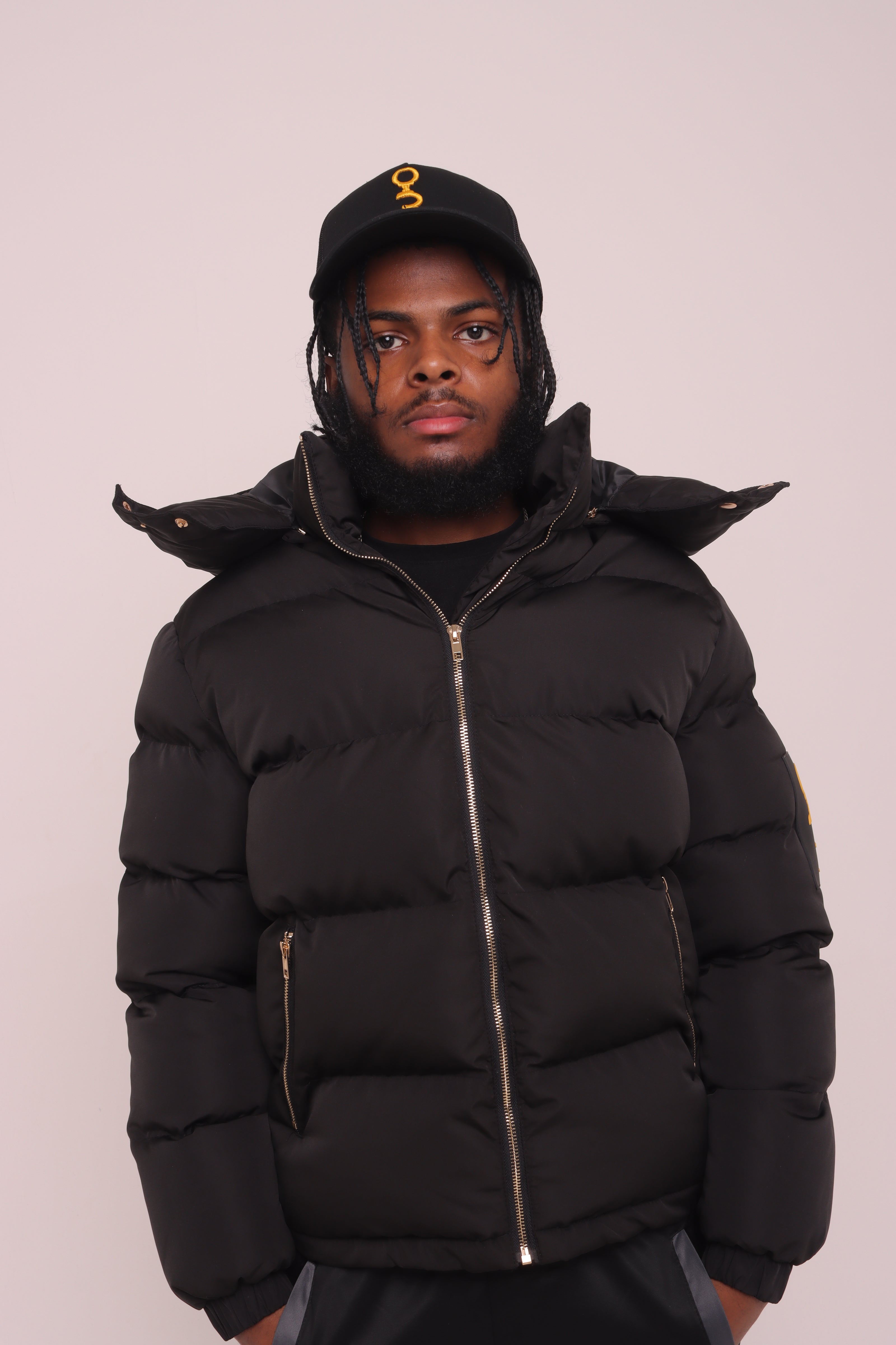 Black "Unlock Your Potential" Puffer Jacket