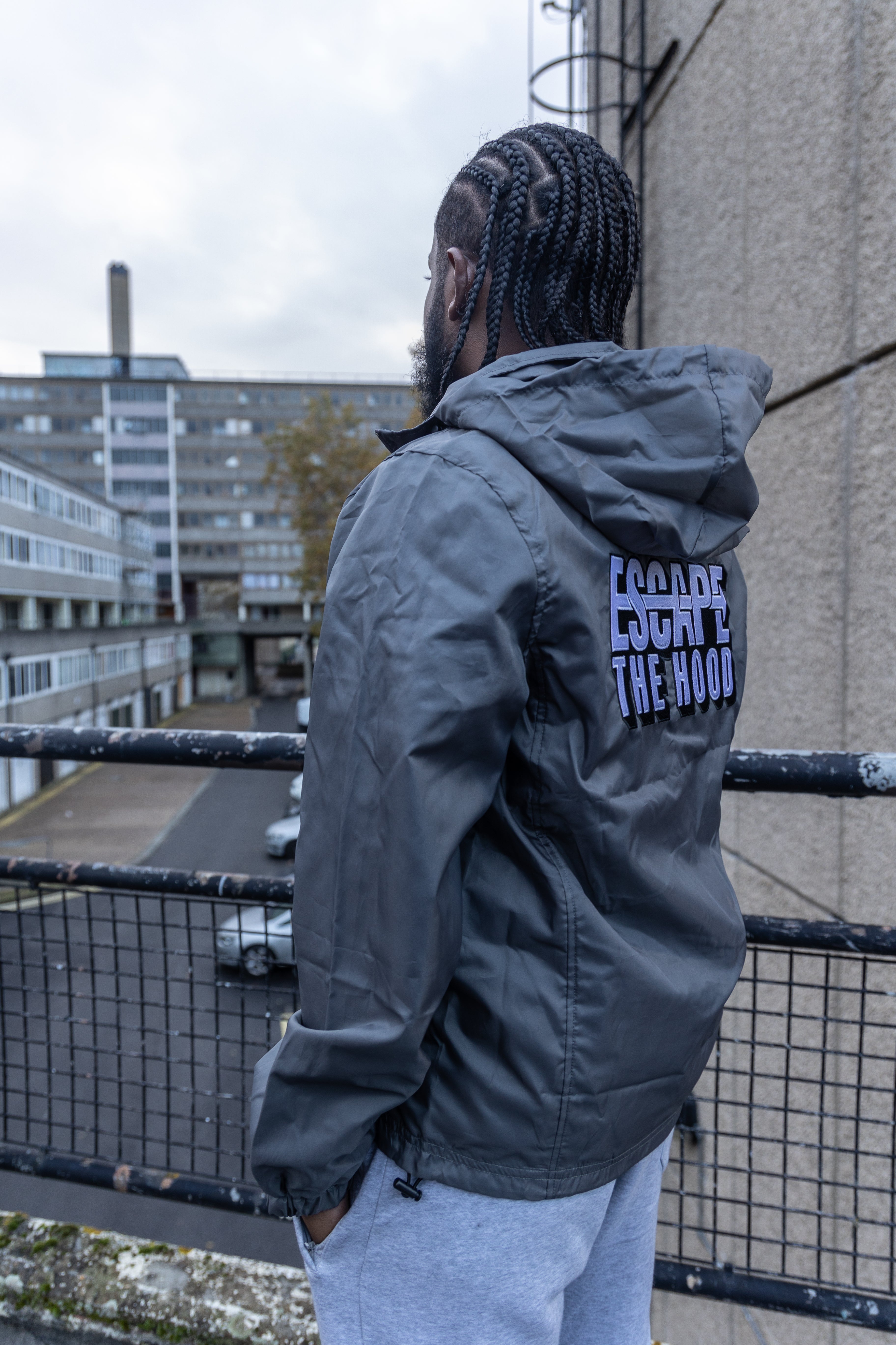 Grey Urban Flight Windbreaker