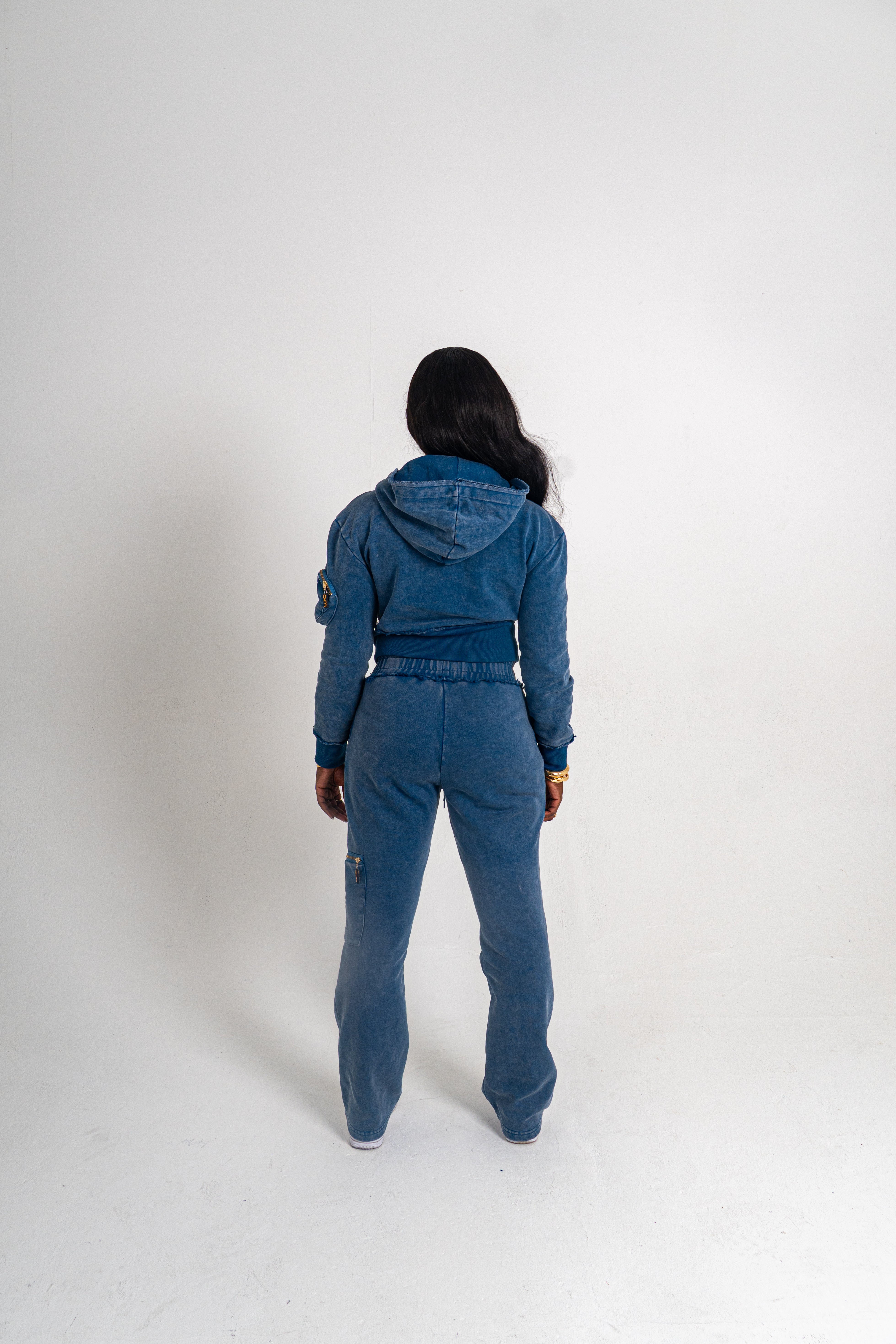Cropped Storm Blue Breakthrough Tracksuit