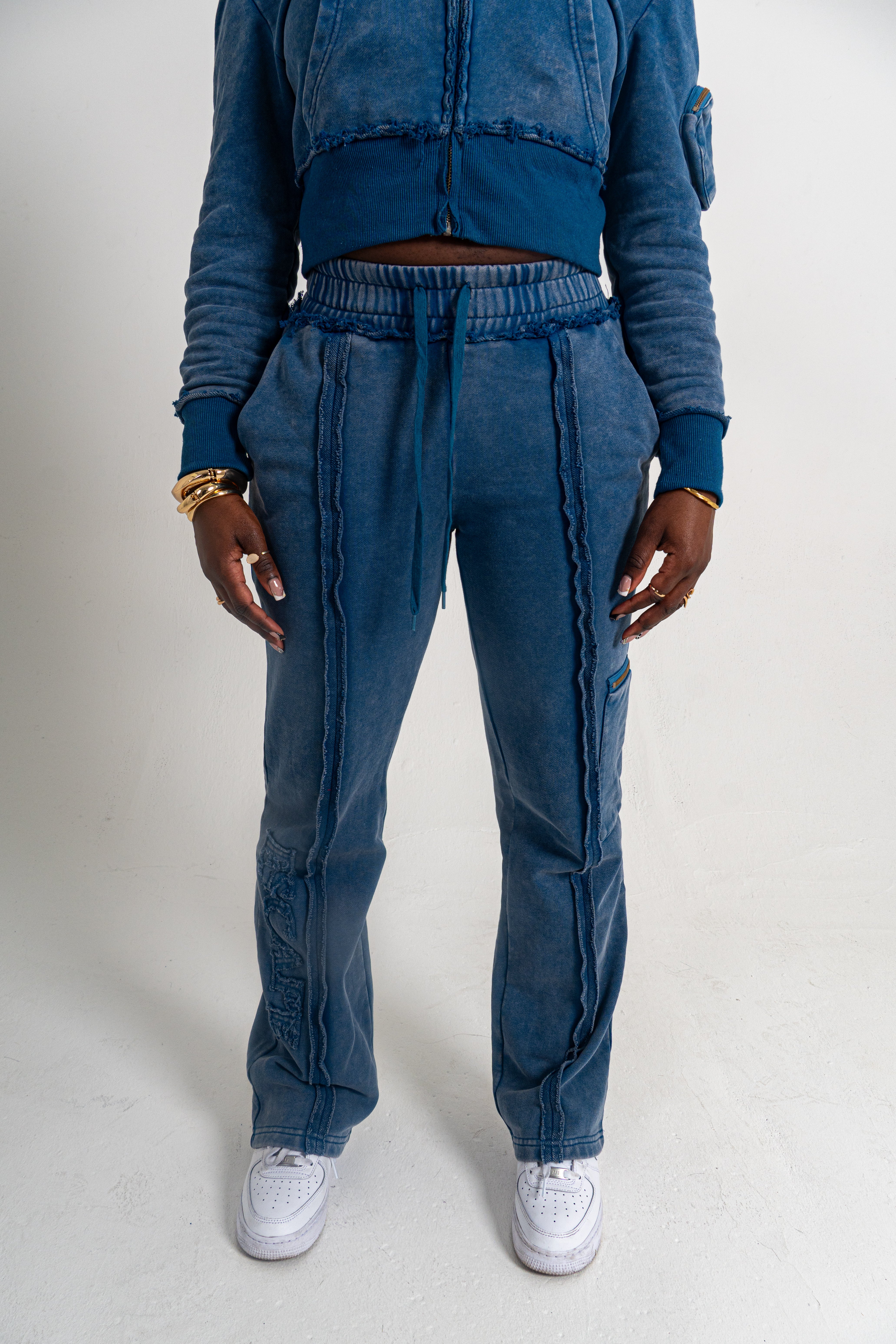 Cropped Storm Blue Breakthrough Tracksuit