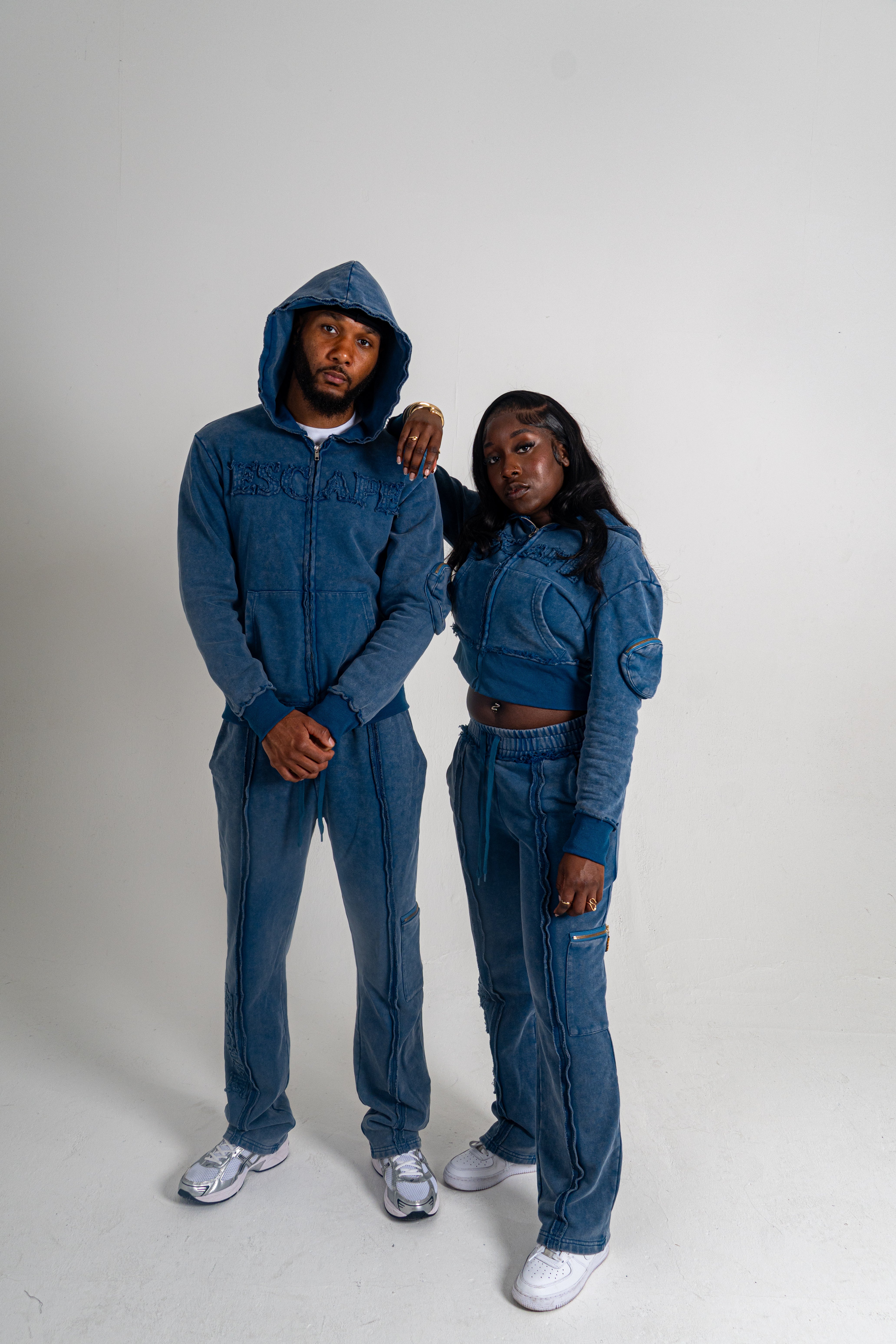 Cropped Storm Blue Breakthrough Tracksuit