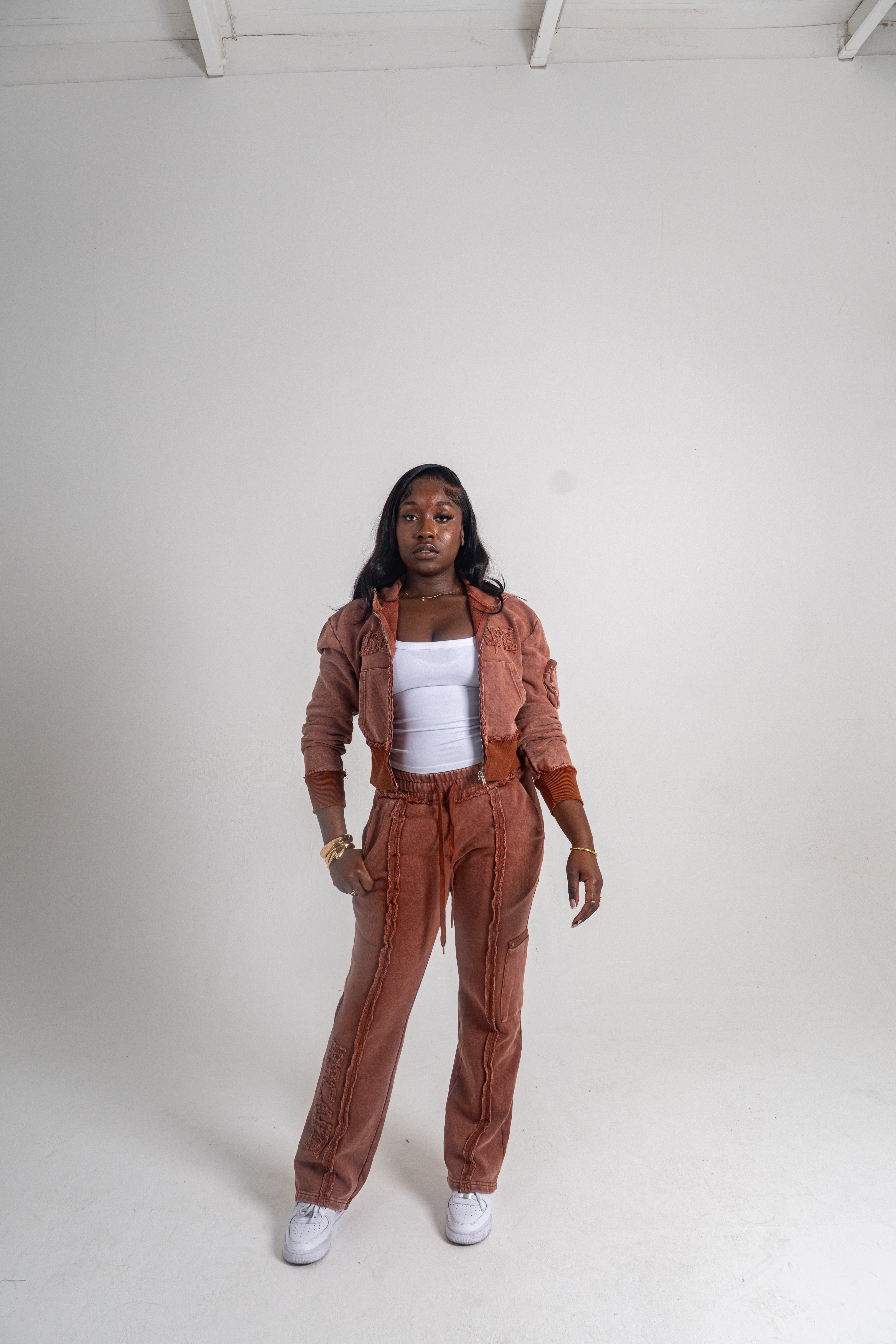 Cropped Burnt Rust Breakthrough Tracksuit