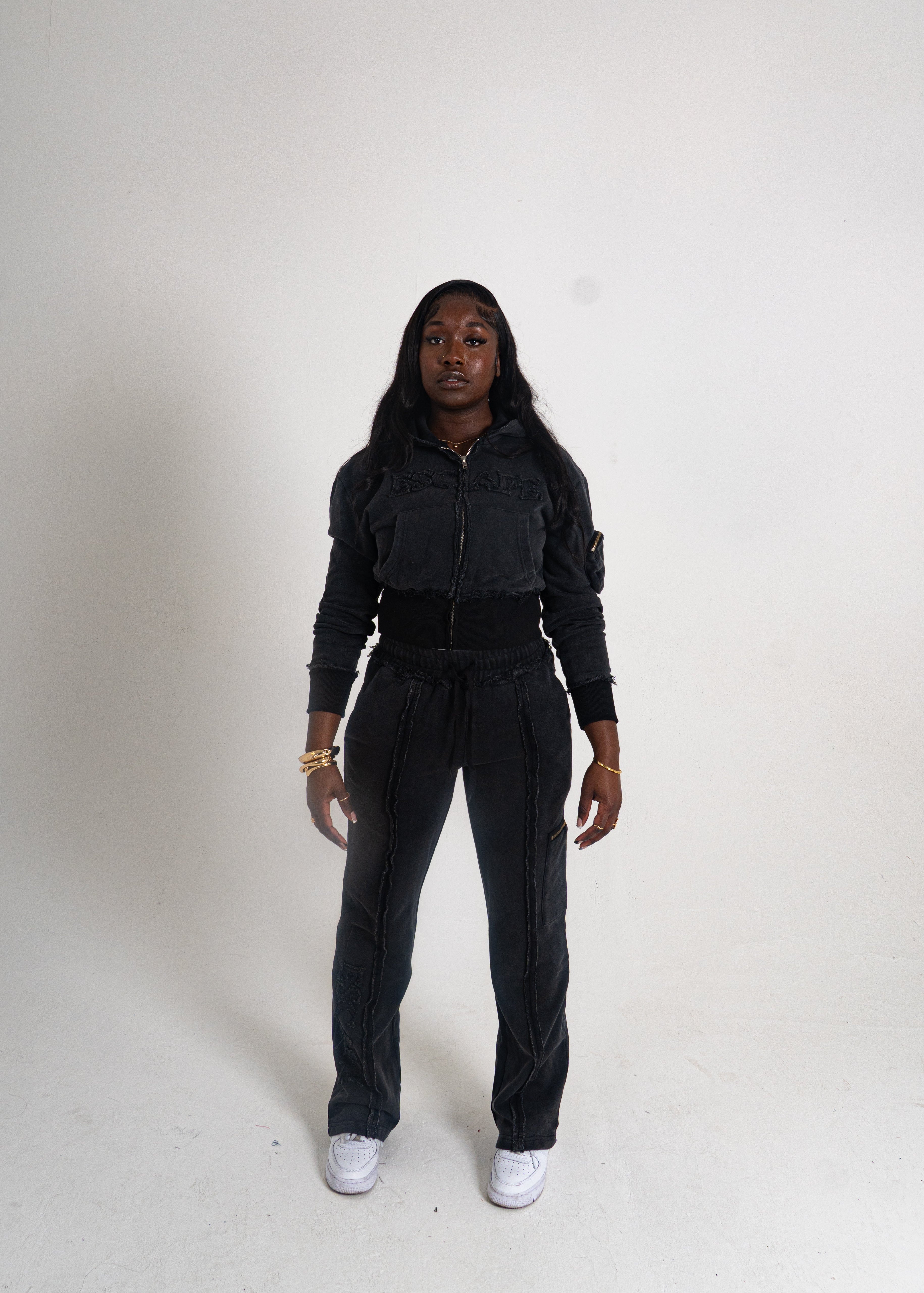 Cropped Black Breakthrough Tracksuit
